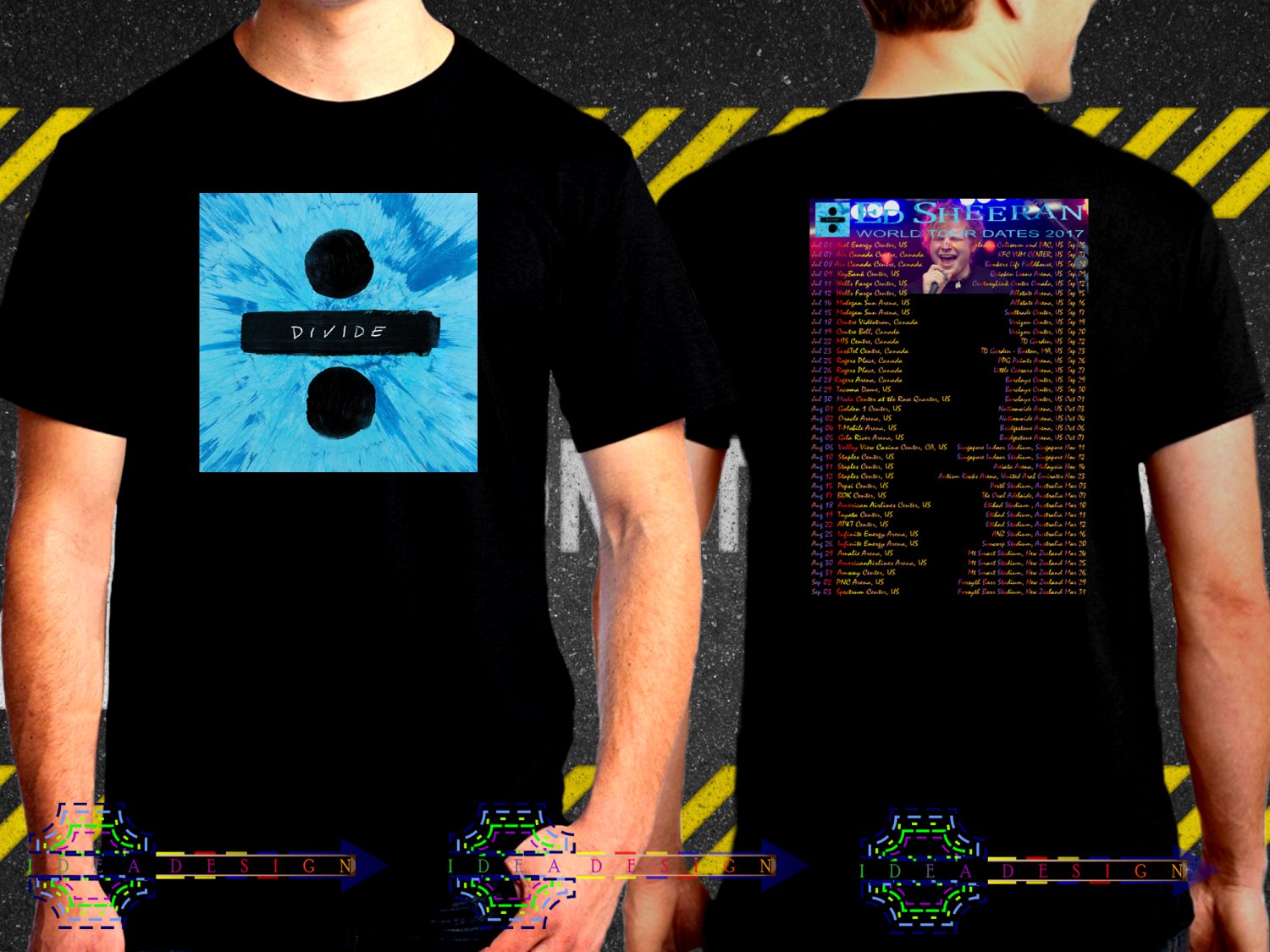 Ed Sheeran Tour Dates 2017 Black Concert T Shirt S to 3XL A5
