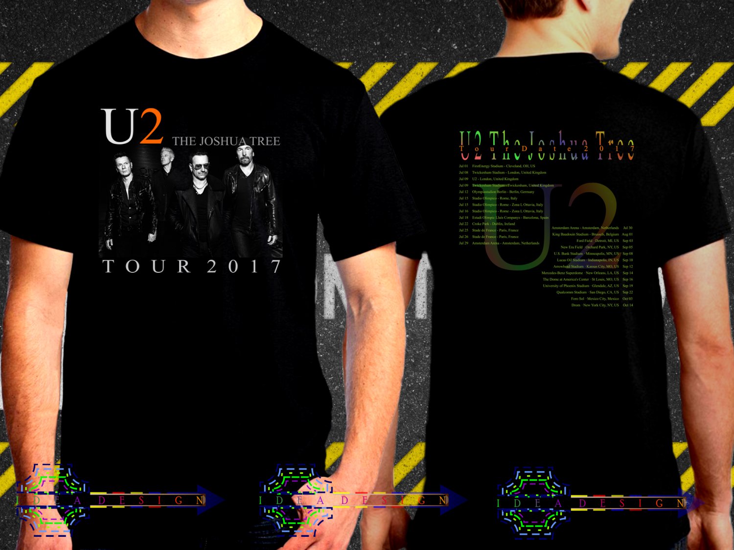 U2 The Joshua Tree Tour Dates 2017 Black Concert T Shirt to 3XL A19