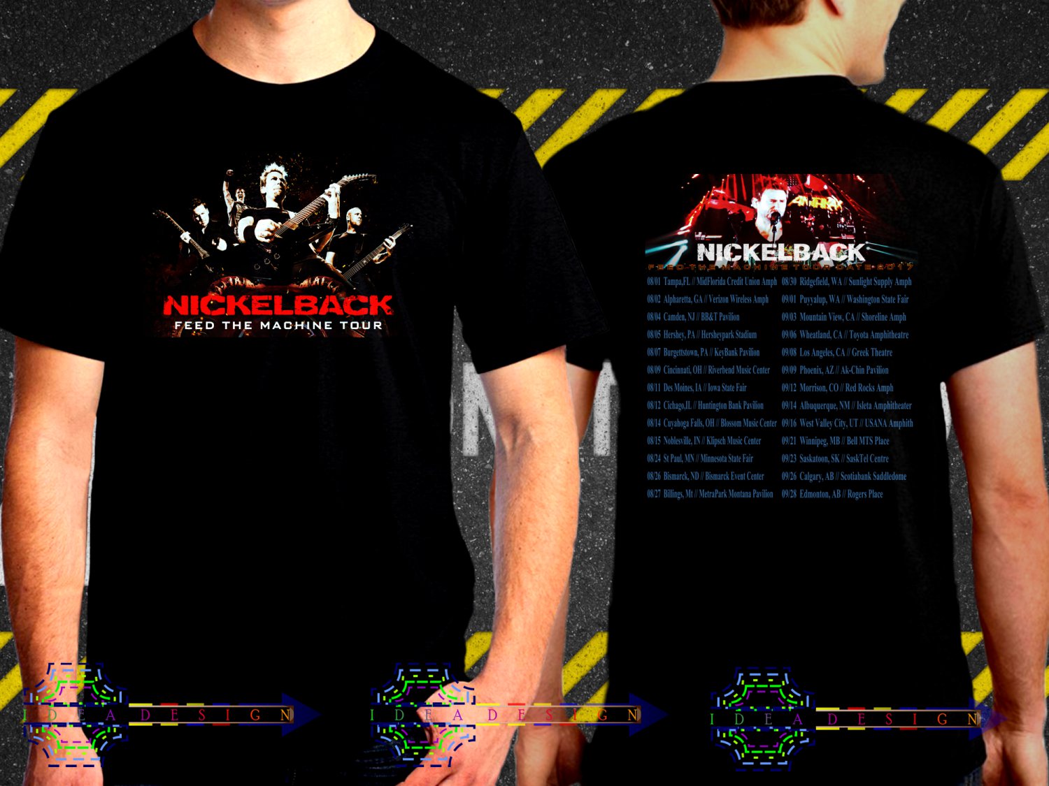 Nickelback Feed The Machine Tour Date 2017 Black Concert T Shirt S to ...