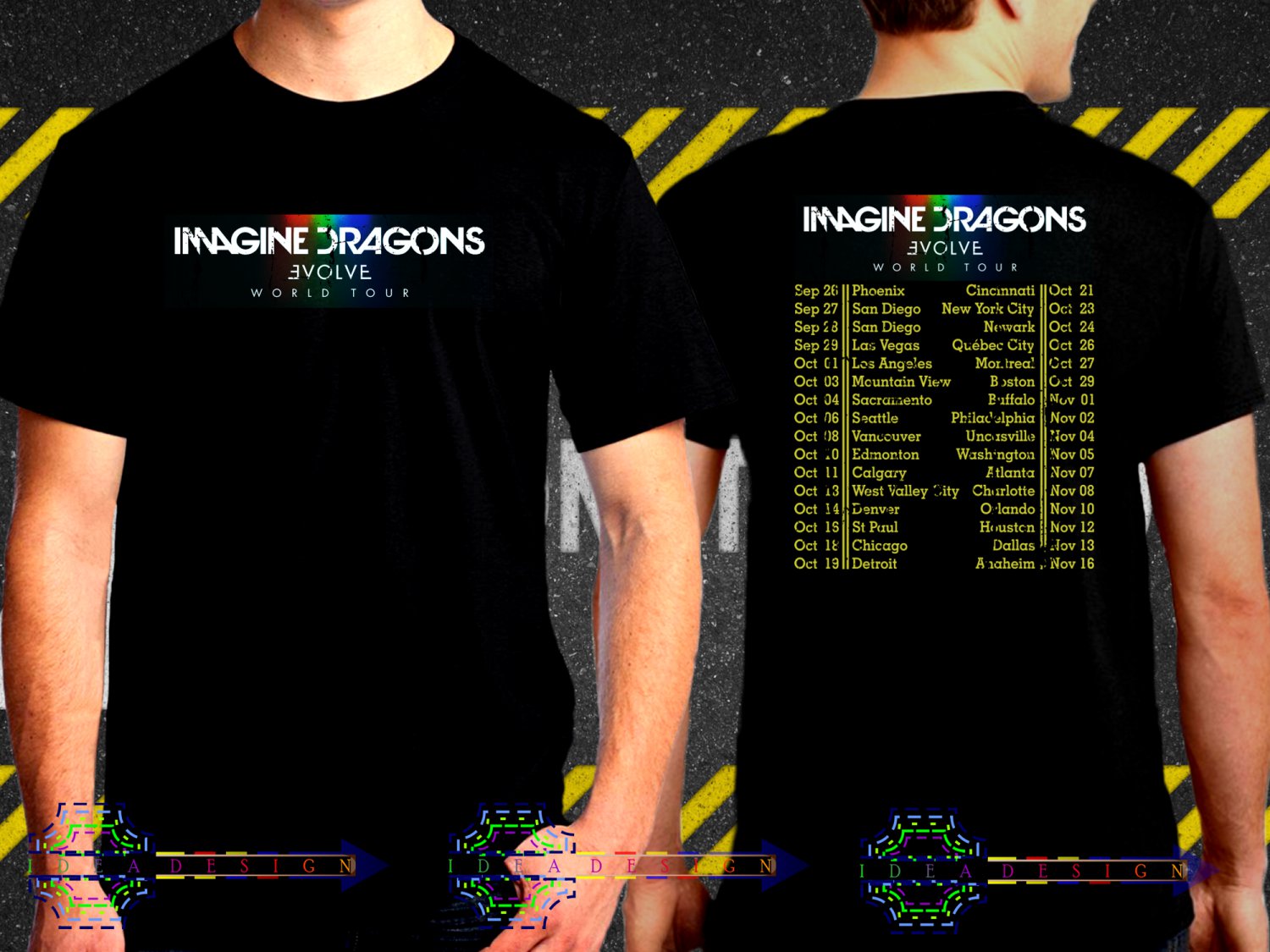 Imagine Dragons Tour Date 2017  Black Concert T Shirt S to 3XL A46