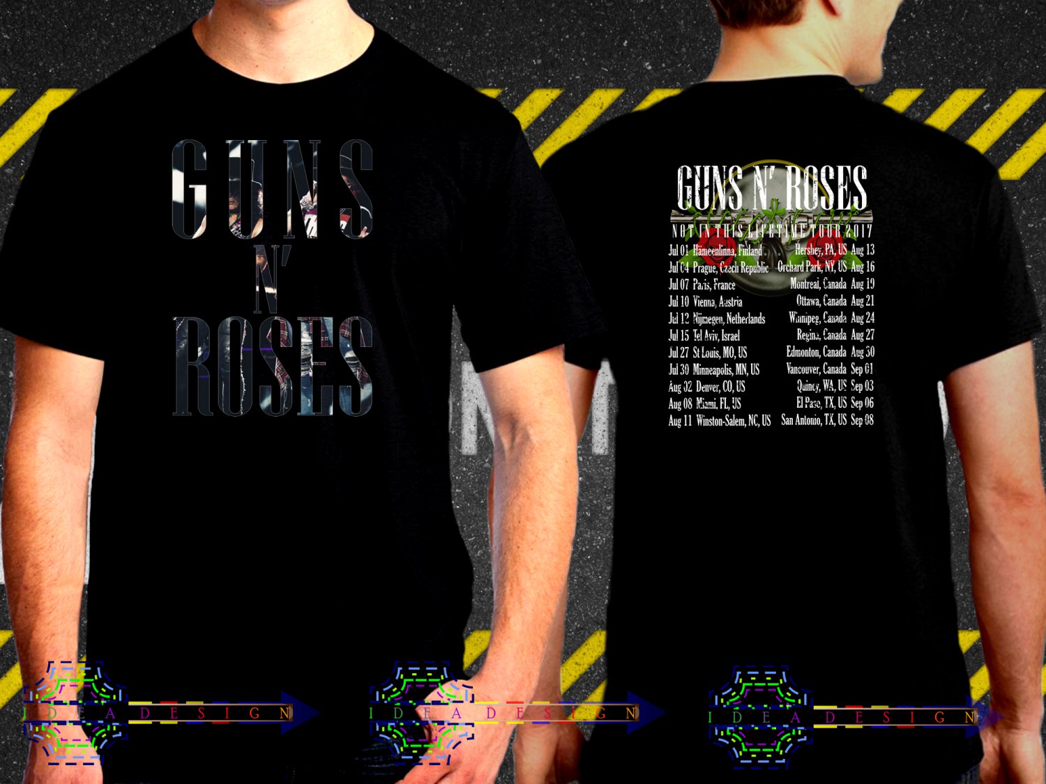 Guns N Roses Not In This Lifetime Tour Date 2017  Black Concert T-Shirt S to 3XL GNR4