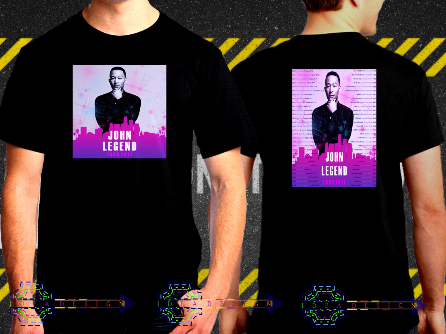 John Legend Darkness and Light Tour Date 2017  Black Concert T-Shirt S to 3XL JL1