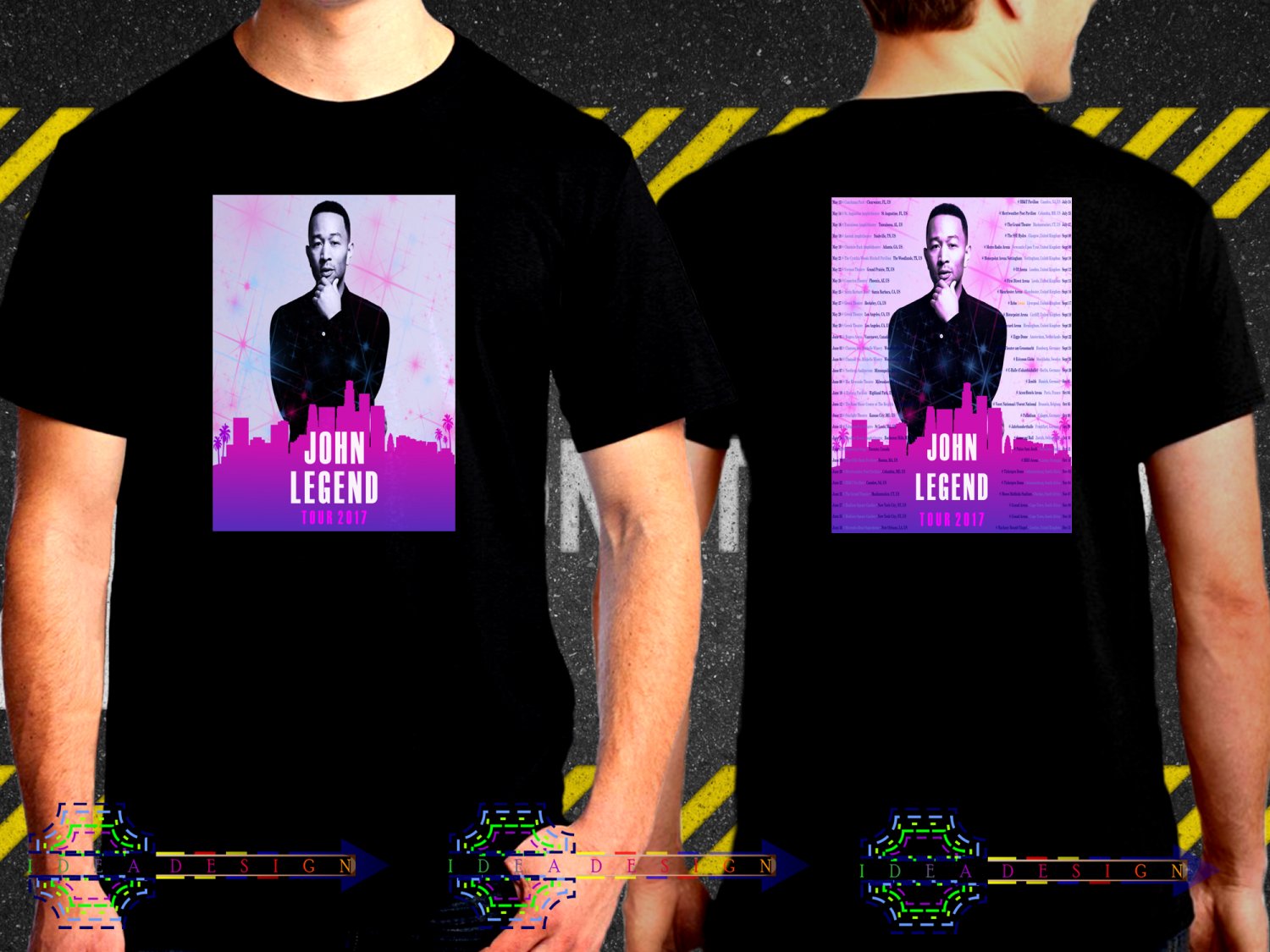 John Legend Darkness and Light Tour Date 2017  Black Concert T-Shirt S to 3XL JL3