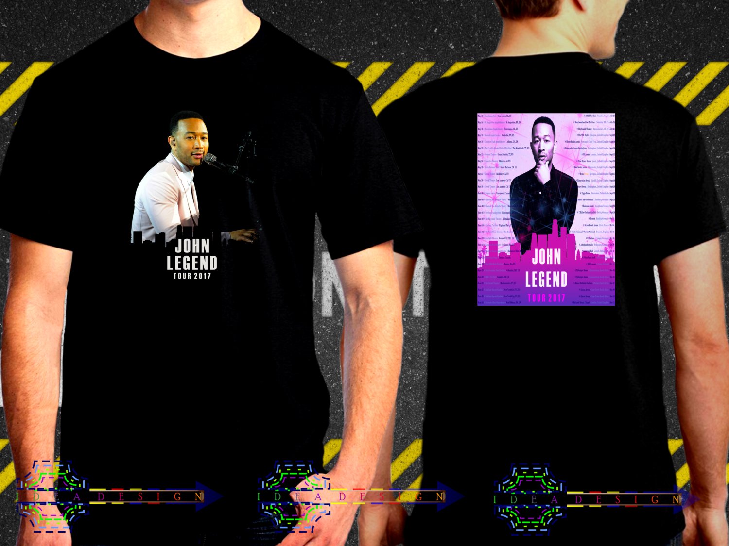 John Legend Darkness and Light Tour Date 2017  Black Concert T-Shirt S to 3XL JL4