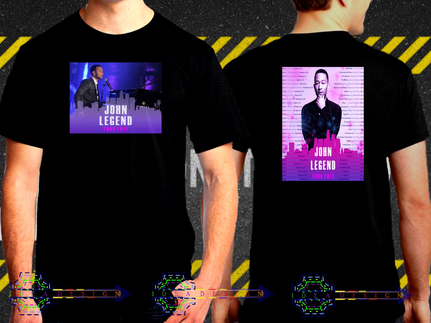 John Legend Darkness and Light Tour Date 2017  Black Concert T-Shirt S to 3XL JL5
