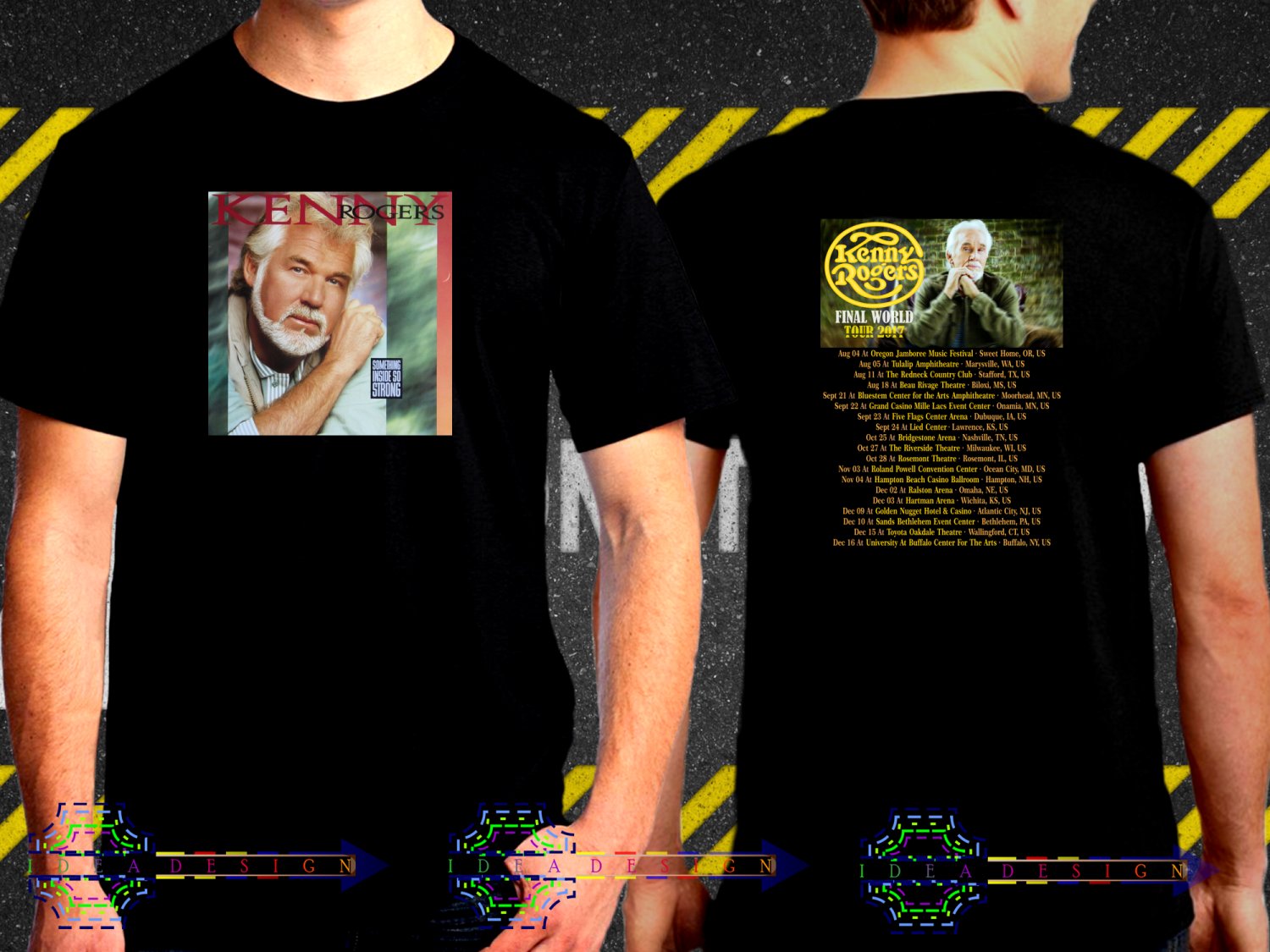 Kenny Rogers Tour Date 2017  Black Concert T-Shirt S to 3XL Kenny9