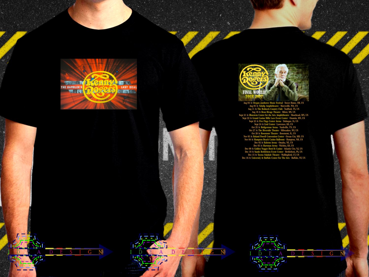 Kenny Rogers Tour Date 2017  Black Concert T-Shirt S to 3XL Kenny10
