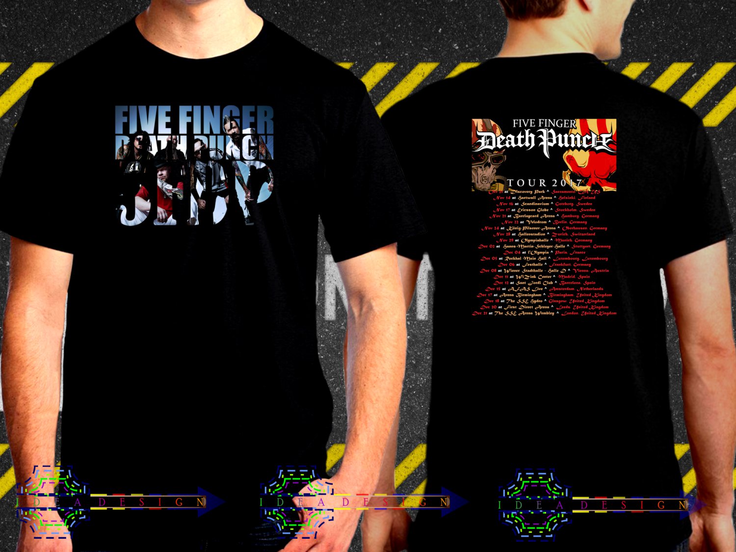 Five Finger Death Punch Tour Date 2017  Black Concert T-Shirt S to 3XL FFDP1