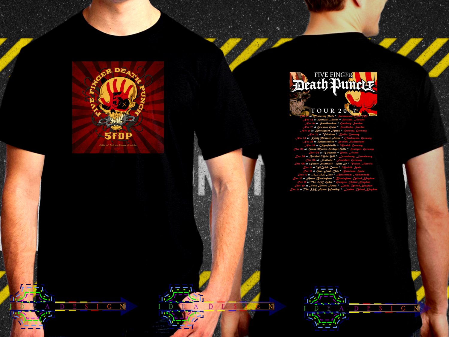 Five Finger Death Punch Tour Date 2017  Black Concert T-Shirt S to 3XL FFDP5