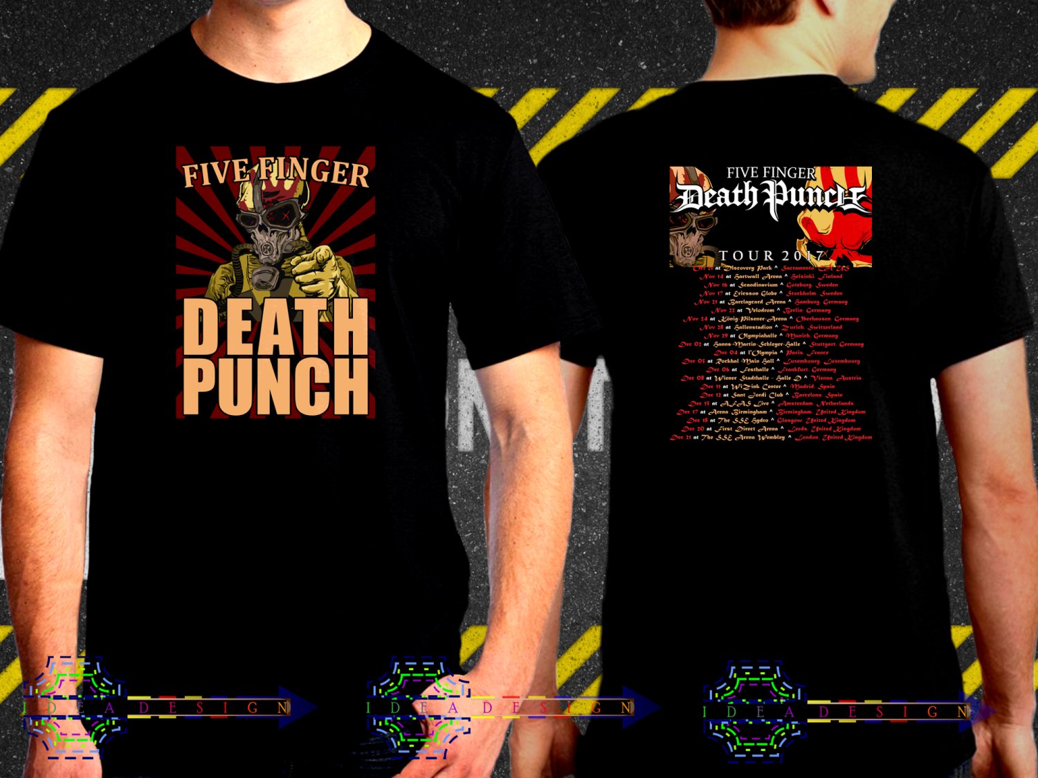 Five Finger Death Punch Tour Date 2017  Black Concert T-Shirt S to 3XL FFDP6
