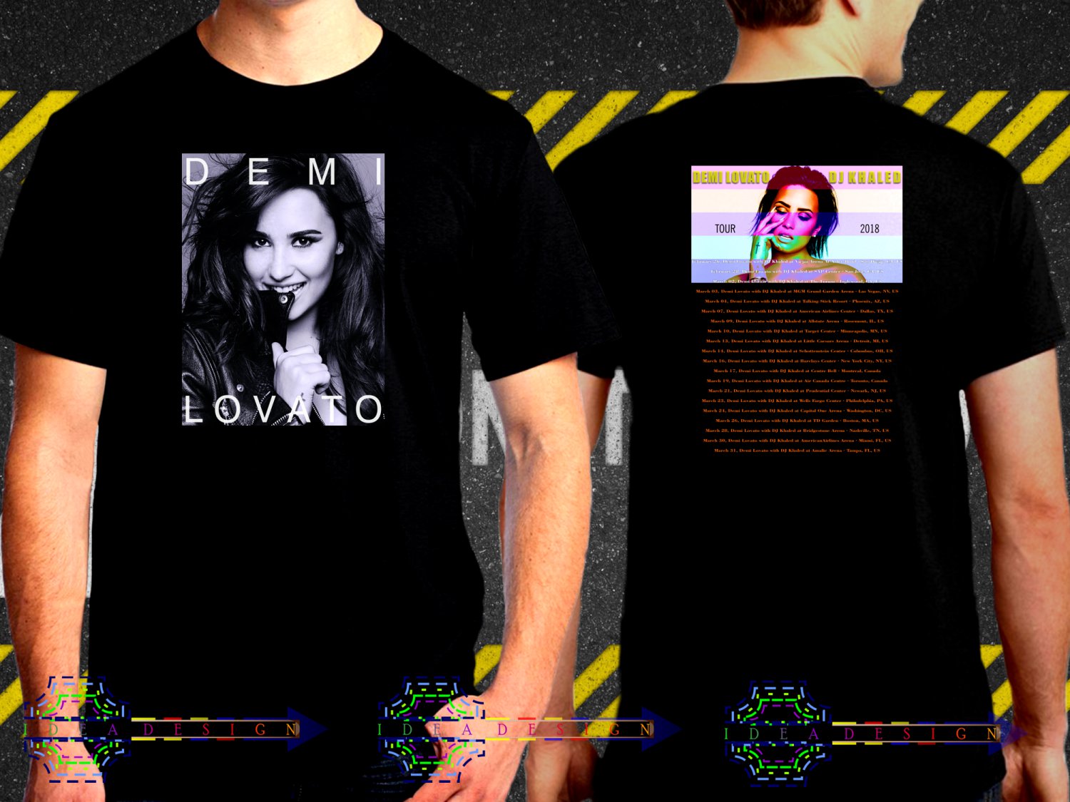 Demi Lovato DJ Khaled Tour 2018  Black Concert Dates T-Shirt S to 3XL Dlo4