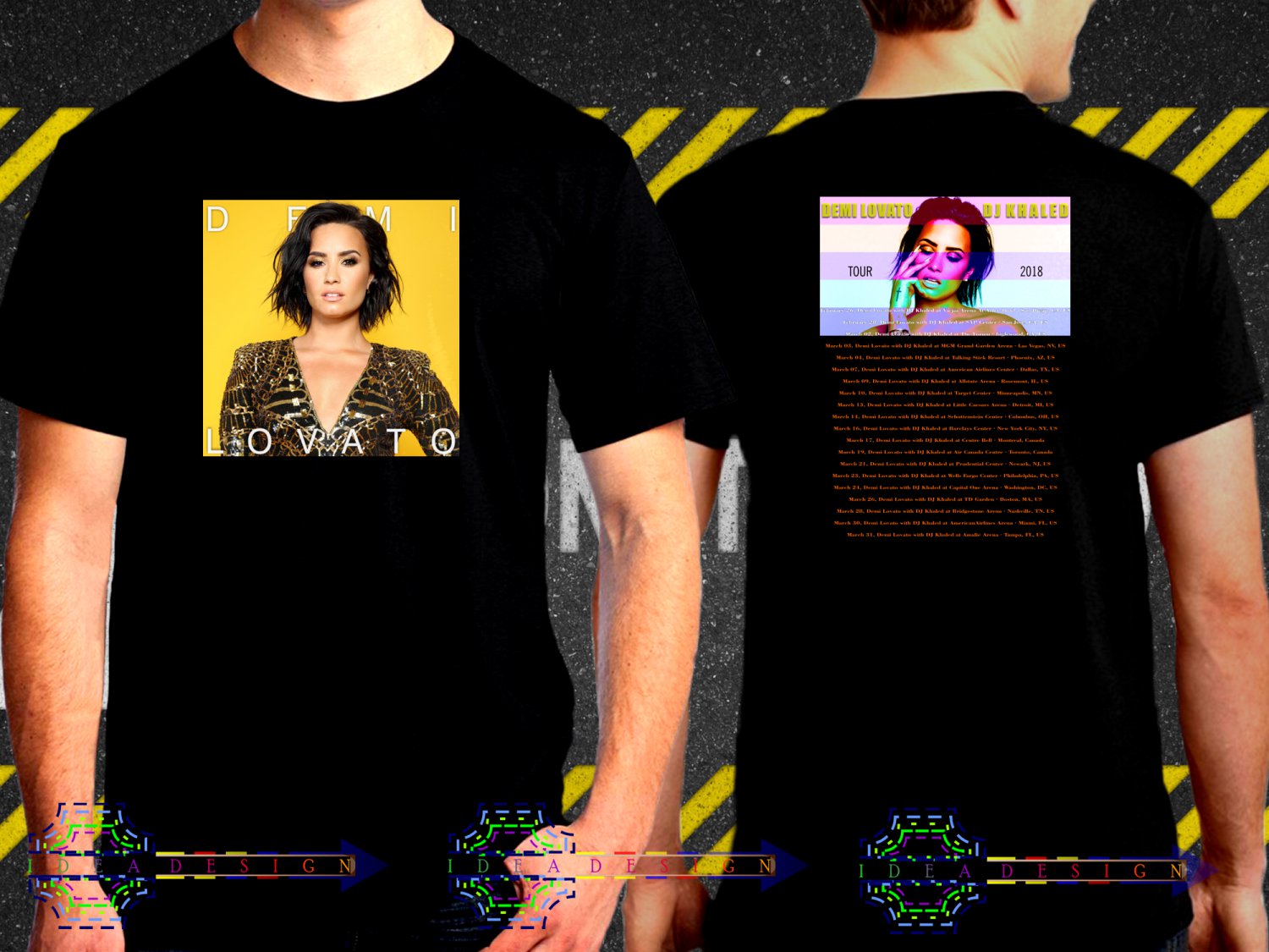 Demi Lovato DJ Khaled Tour 2018  Black Concert Dates T-Shirt S to 3XL Dlo5