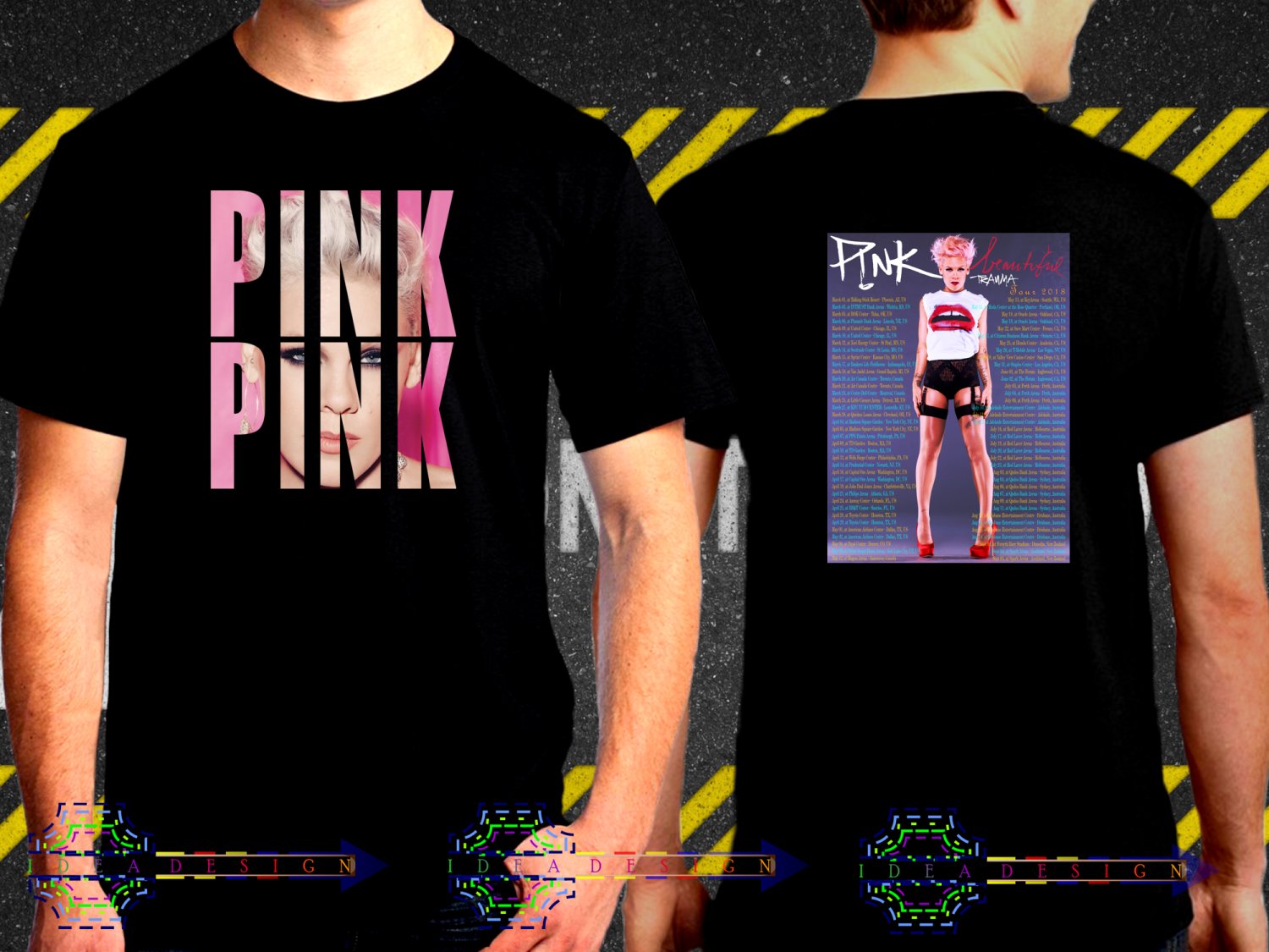 Pink Beautiful Trauma Tour 2018  Black Concert Dates T-Shirt S to 3XL Pin2