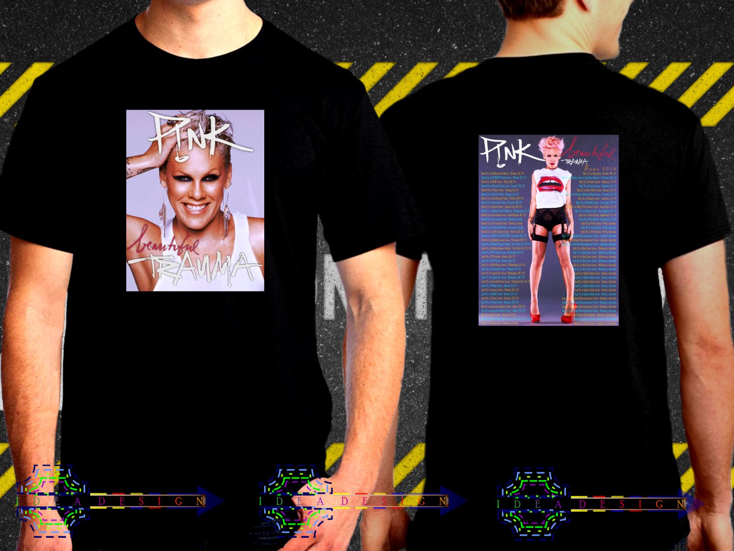 Pink Beautiful Trauma Tour 2018  Black Concert Dates T-Shirt S to 3XL Pin3