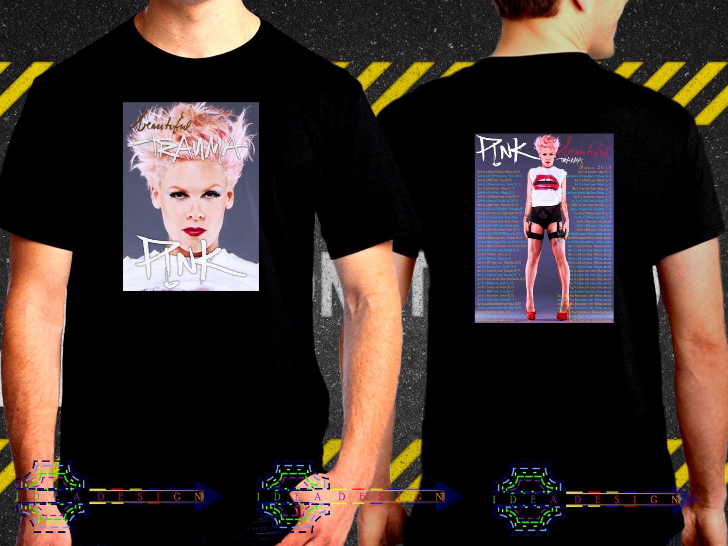 Pink Beautiful Trauma Tour 2018  Black Concert Dates T-Shirt S to 3XL Pin5