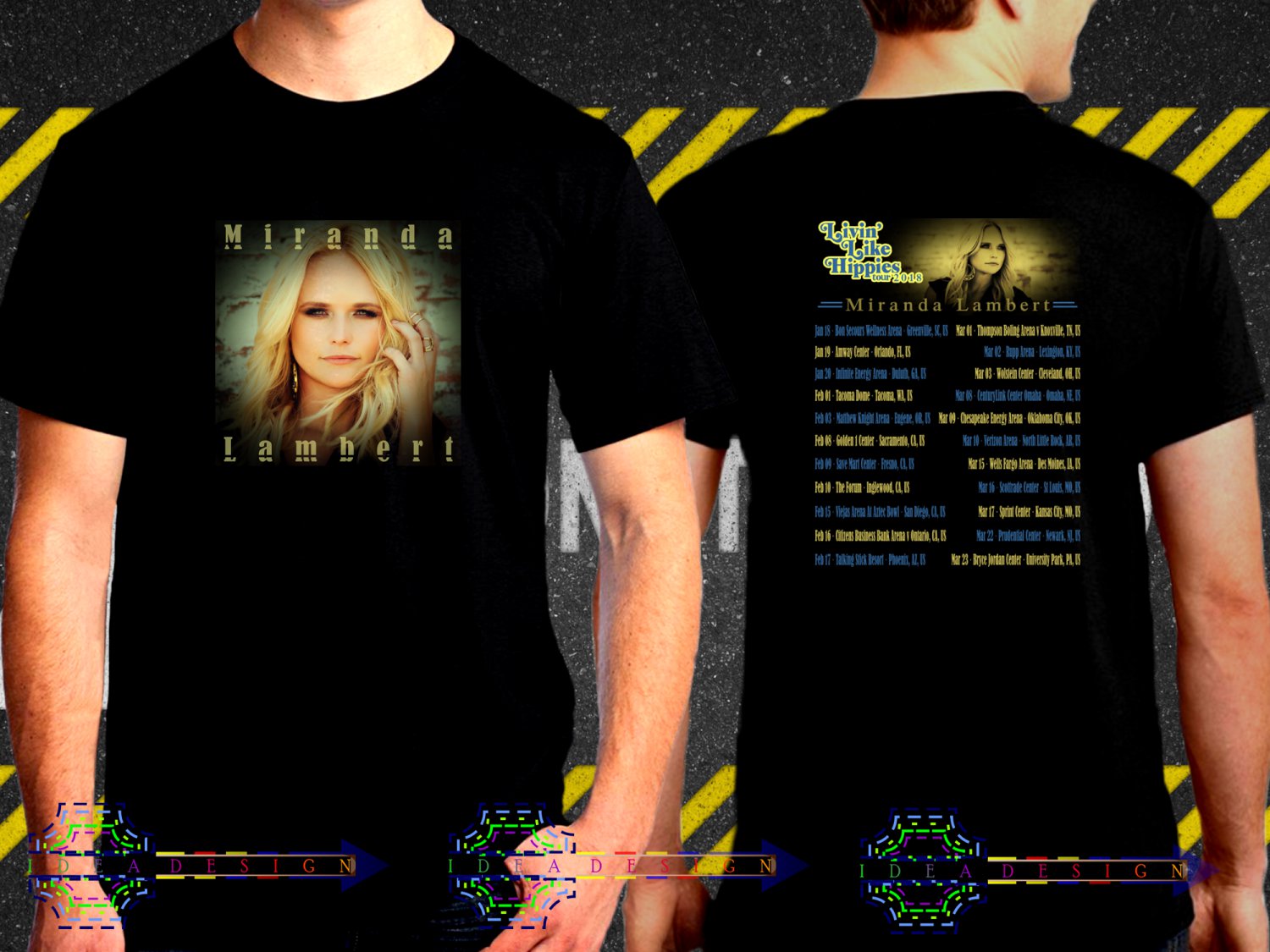 Miranda Lambert Livin Like Hippies Tour Dates 2018 Black Concert T-Shirt S to 3XL Sizes 2ML1