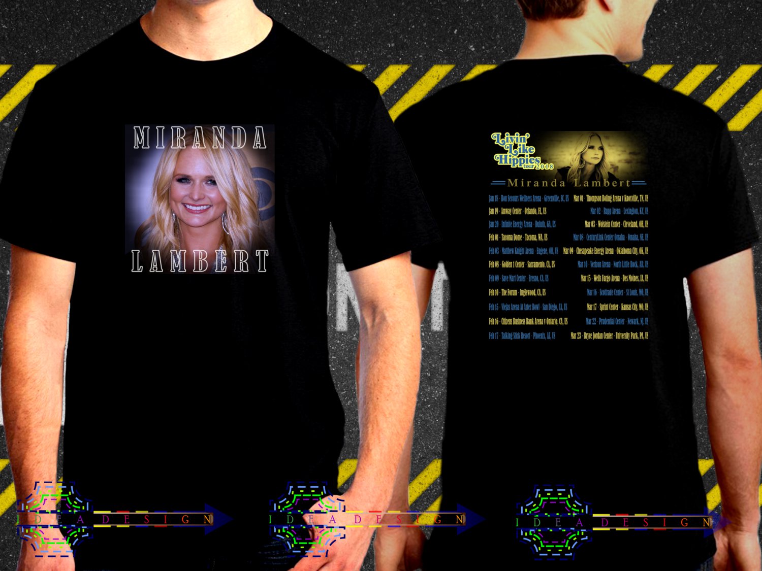 Miranda Lambert Livin Like Hippies Tour Dates 2018 Black Concert T-Shirt S to 3XL Sizes 2ML7