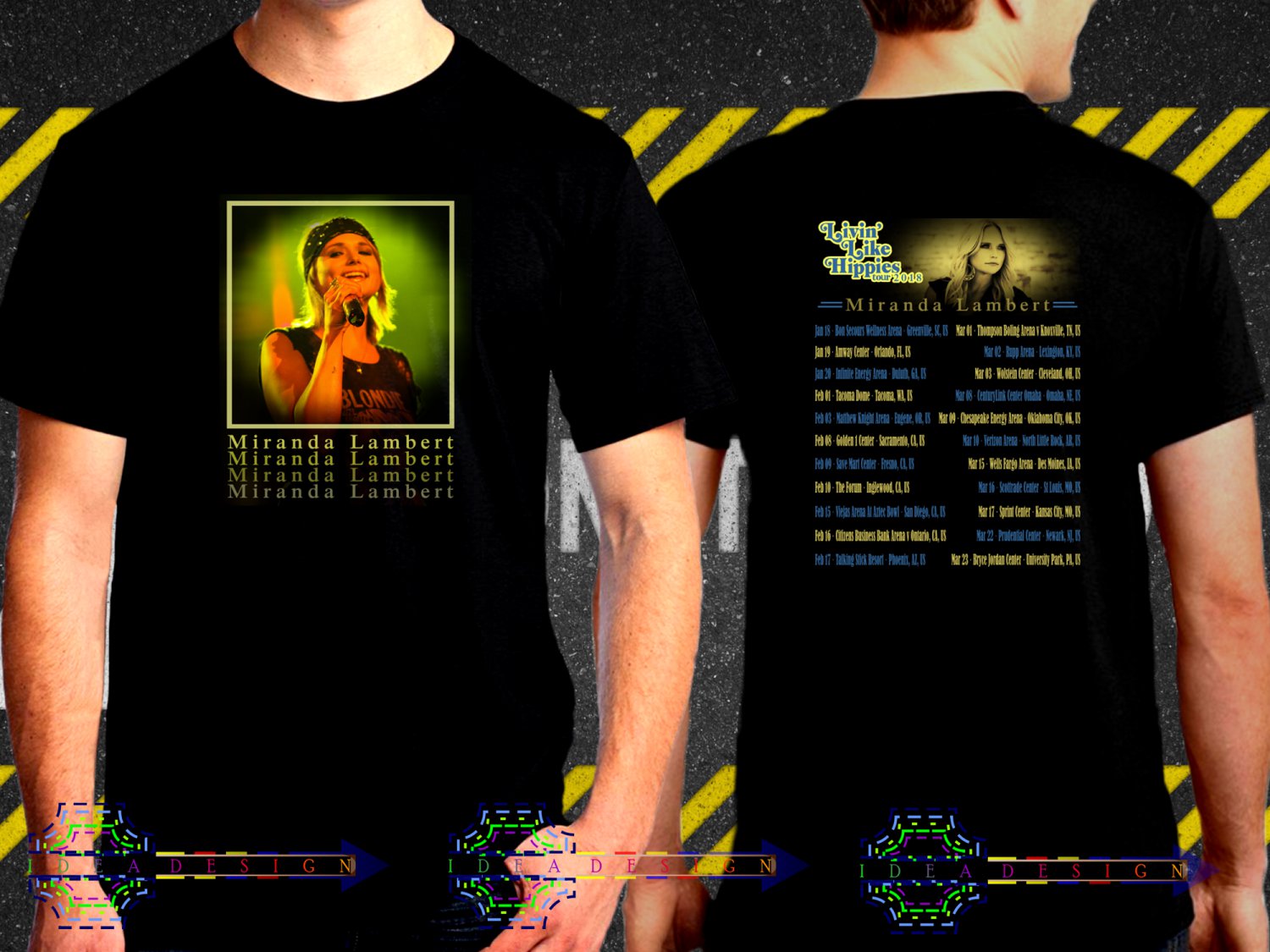 Miranda Lambert Livin Like Hippies Tour Dates 2018 Black Concert T-Shirt S to 3XL Sizes 2ML8