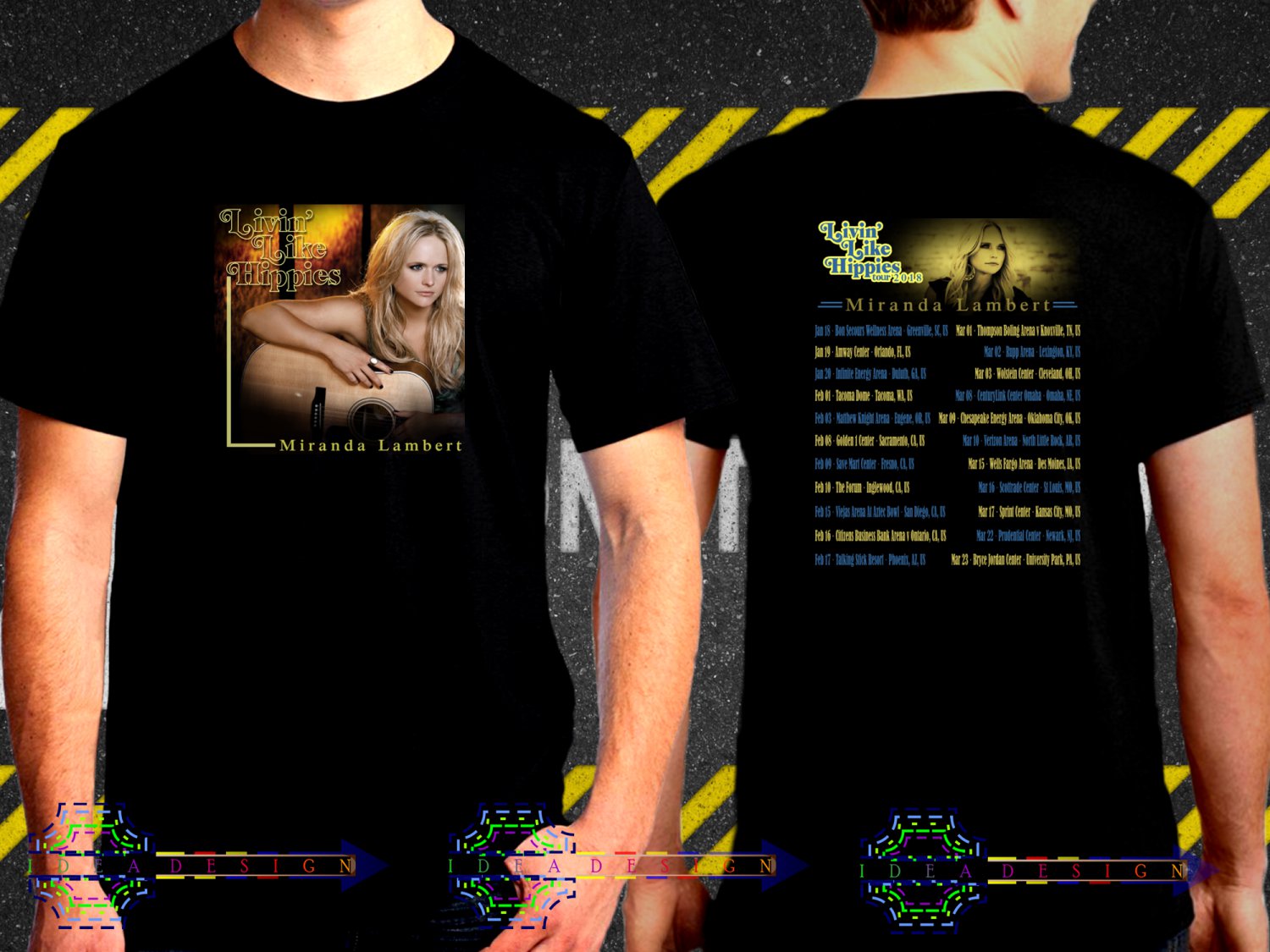 Miranda Lambert Livin Like Hippies Tour Dates 2018 Black Concert T-Shirt S to 3XL Sizes 2ML9