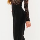 RAE BLACK DELICATE FLORAL LACE CULOTTE JUMPSUIT