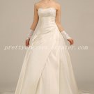 Modest A-line Satin Wedding Dress Corset Back