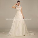 High Collar Illusion Neckline Winter Wedding Dress -6699