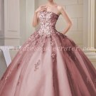 Exclusive Strapless Ball Gown Dusty Rose Quinceanera Dress