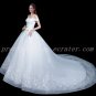Impressive Off Shoulder Princess Ball Gown Bridal Dress With Big Train