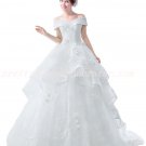 Sweet Off Shoulder Princess Ball Gown Organza Wedding Dress