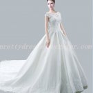 Breathtaking Scoop Illusion Neckline Ball Gown Wedding Dress With Lace