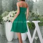 Pretty Knee Length Hunter Green Chiffon Bridesmaid Dress