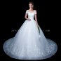 Impressive Off Shoulder Princess Ball Gown Bridal Dress With Big Train