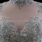High Neckline Cap Sleeves Princess Lace Wedding Dress