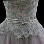 High Neckline Cap Sleeves Princess Lace Wedding Dress