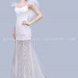 Stylish Scoop Neckline Illusion Beach Lace Wedding Dress