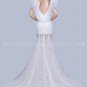 Stylish Scoop Neckline Illusion Beach Lace Wedding Dress