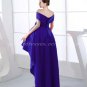Modern Off Shoulder Royal Blue High Low Prom Dress