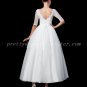 Vintage Tea Length Half Sleeves 1950's Wedding Dress