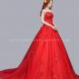 Fairy Tale Red  Lace Wedding Dress With 3d Appliques