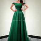 Charming Off Shoulder Hunter Green Prom Dress