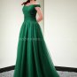 Charming Off Shoulder Hunter Green Prom Dress