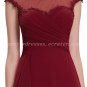 Illusion Neckline Column Floor Length Burgundy Mother Of The Groom Dress