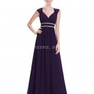 Noble V-Neckline Purple Bridesmaid Dress Keyhole Back