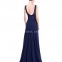 Charming Backless A-line Navy Blue Formal Evening Gowns