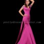 Sexy Open Back Off Shoulder Hot Pink Evening Dress
