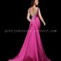 Sexy Open Back Off Shoulder Hot Pink Evening Dress
