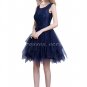 Scoop Neckline Tutu Mini Length Dark Navy Homecoming Dress