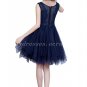Scoop Neckline Tutu Mini Length Dark Navy Homecoming Dress