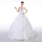 Exclusive Ball Gown Floor Length Ruffled Wedding Dress With Heavy Beads