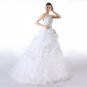 Exclusive Ball Gown Floor Length Ruffled Wedding Dress With Heavy Beads